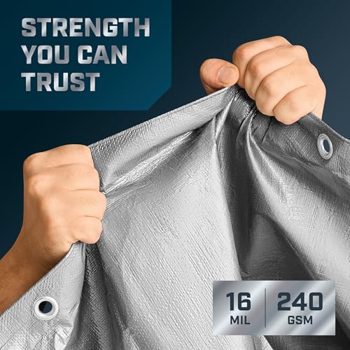 Tarp 10X12 feet - 16 mil - Silver - Image 5