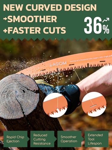 LAGOM Folding Pruning Saw | 11.4" Curved Blade | SK5 Steel - Image 3