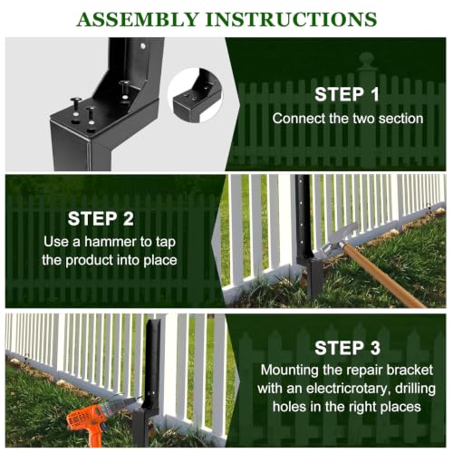 6 Pack Fence Post Repair Kit, Fence Post Anchor Ground Stakes - Image 4
