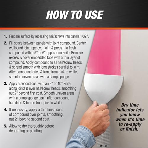 DAP DryDex Lightweight Low Dust Joint Compound, Pink/White - Image 4