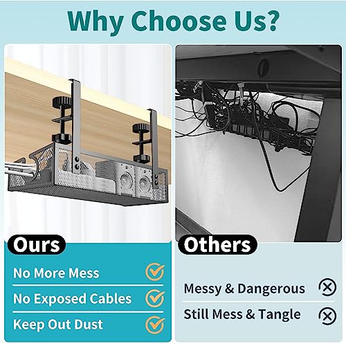Under Desk Cable Management Tray Black, No Drill Desk | Hand Tools - Image 6