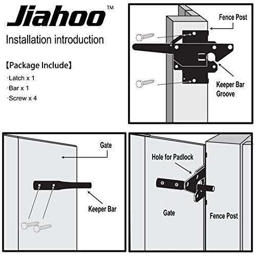 Post Mount Gate Latch for Wooden Fence, Self Locking Gate - Image 6