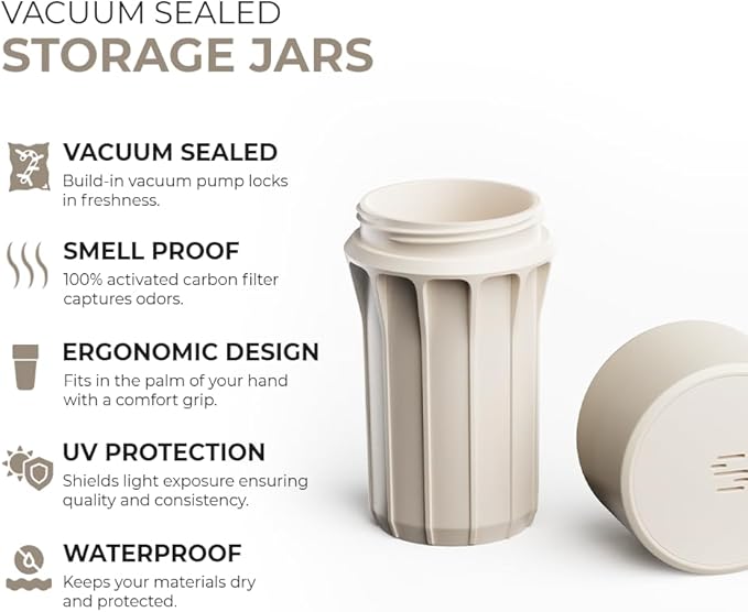 Staze Preserve Vacuum Sealed Storage Jars (148ml) | Food Storage Container with Protection - (DUNE)