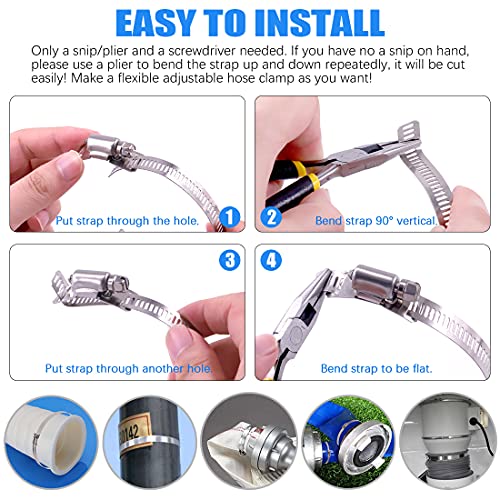 Glarks 7Pcs 10 Feet Long Worm Gear Hose Clamp | Hand Tools - Image 7