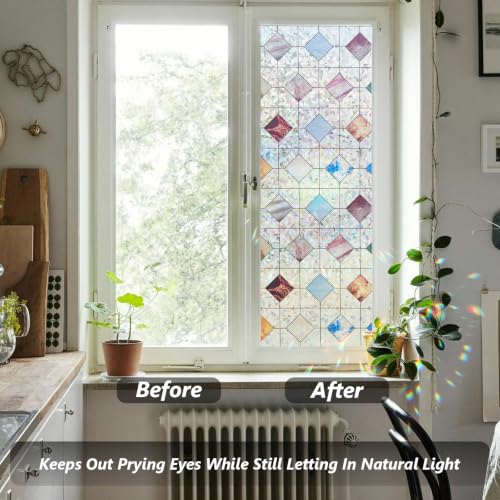 Stained Glass Window Privacy Film Decorative, 17.5″ x 78.7″ - Image 3
