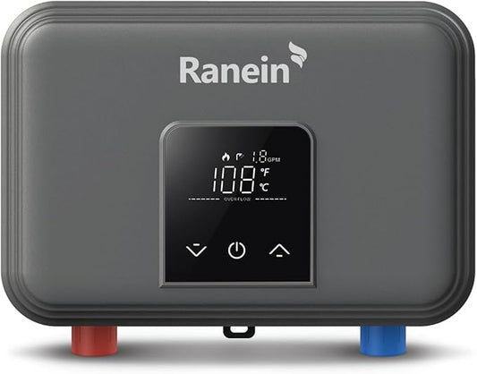 Gen II Ranein Electric Tankless Water Heater Ultra Edition, 4.5 kW, 110v, On Demand Instant Endless Water Heater with LED Display, Point of Use, Compact Under-sink Design for Bathroom and Kithcen