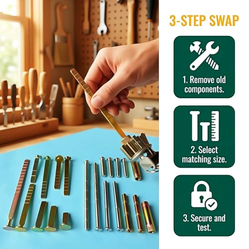 21-Piece Thick Door Extension Kit, Adjustable Deadbolt Tailpiece - Image 5