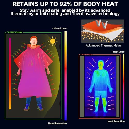 Thickened Emergency Rain Poncho, Thermal Poncho Survival - Image 4