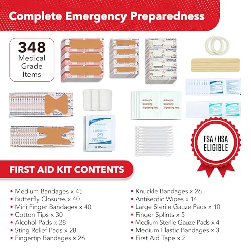 Swiss Safe 2-in-1 348 Pcs Large First Aid Kit for Camping - Image 3