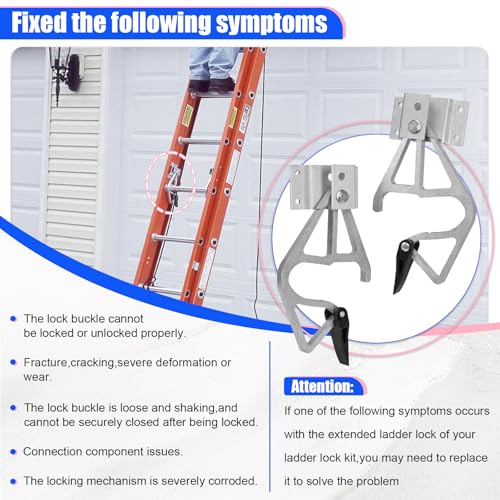 for Werner 24-32ft Extension Ladder Lock 28-11 Kit Compatible - Image 6