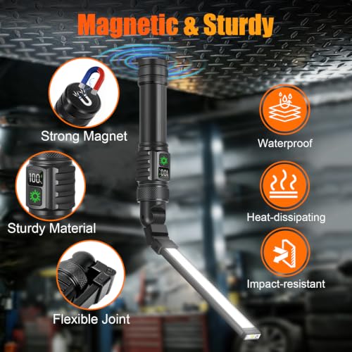 4Pack Magnetic Rechargeable LED Work Light/Flashlight - Image 4
