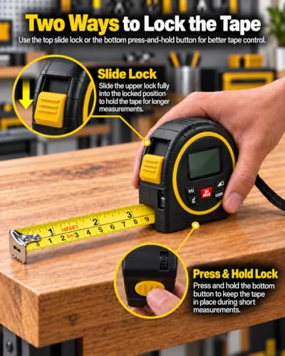 TEPU 3-in-1 Laser Tape Measure, 197FT Range - Image 5