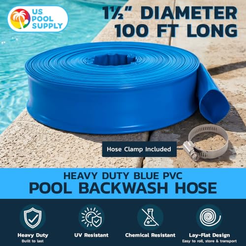 U.S. Pool Supply Pool Backwash Hose 1.5" x 100', PVC Discharge - Image 3