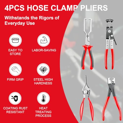 Upgrade 4PCS Hose Clamp Kit for Water Hose and Coolant | Hand Tools - Image 7
