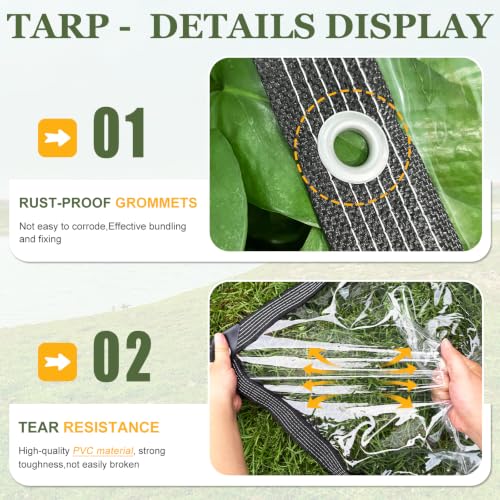 Clear Tarp with Grommets 4x6ft Clear Tarps Heavy Duty Waterproof - Image 5