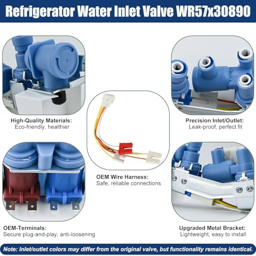 WR57X30890, WR57X30891 Refrigerator Water Inlet Valve Compatible - Image 6