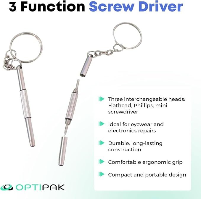 Sparkle Anti-Reflective Eco-Friendly Lens Cleaner & Repair Kit – (2) 1oz Glasses Cleaner Spray, (2) Microfiber Cloths & Keychain Screwdriver for Eyeglasses, Sunglasses, Lenses & Screens (5 Piece Set)