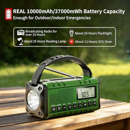10000mAh/37000mWh Emergency Radio-Weather Radio Portable - Image 6