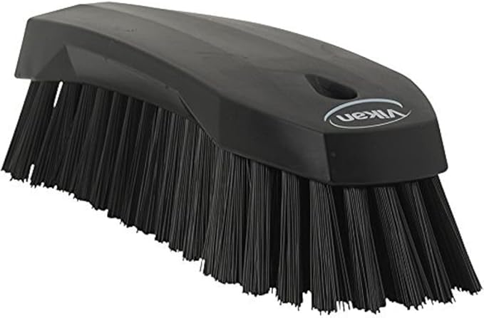 Vikan 38909 Brush,Scrub,Stiff,8",PP/PBT,Black