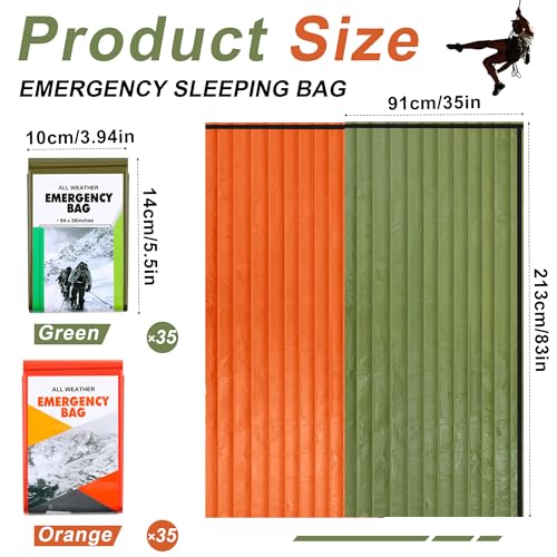 Preboun 20/50/70 Pcs Emergency Sleeping Bag Survival Bivy Sack - Image 3