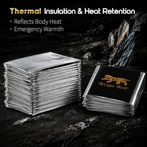 oktiger 4 Pack Emergency Thermal Mylar Rescue Blankets, 83'' x - Image 7
