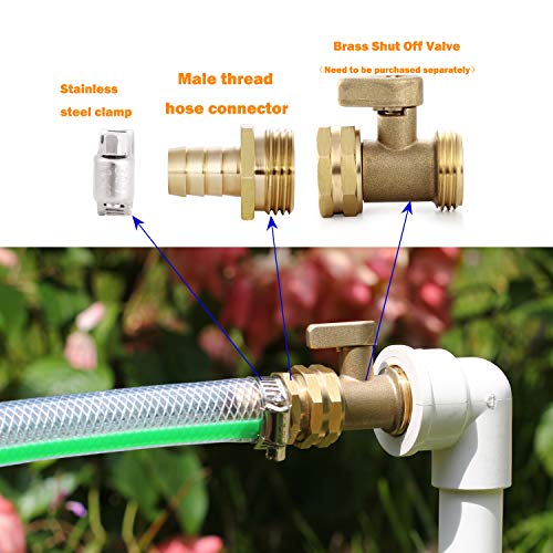 Solid Brass Garden Hose Repair Connector with Clamps Hose - Image 6