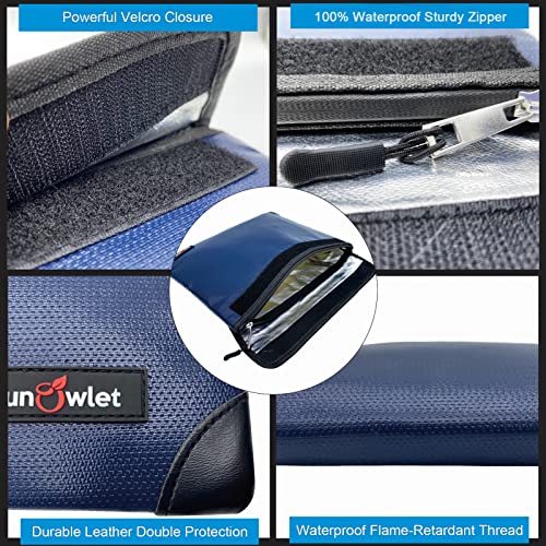 Fireproof Waterproof Money Document Bag, 13.9"x10.6", Blue - Image 7
