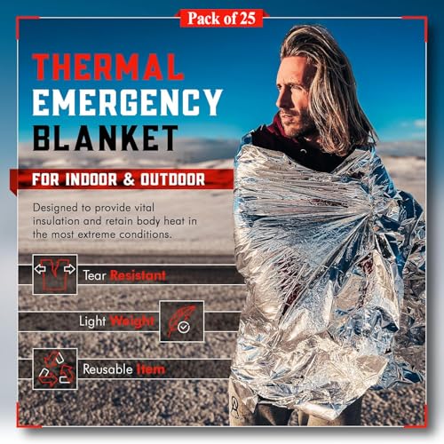 Emergency Blanket Mylar Thermal Space Survival Gear & - Image 4