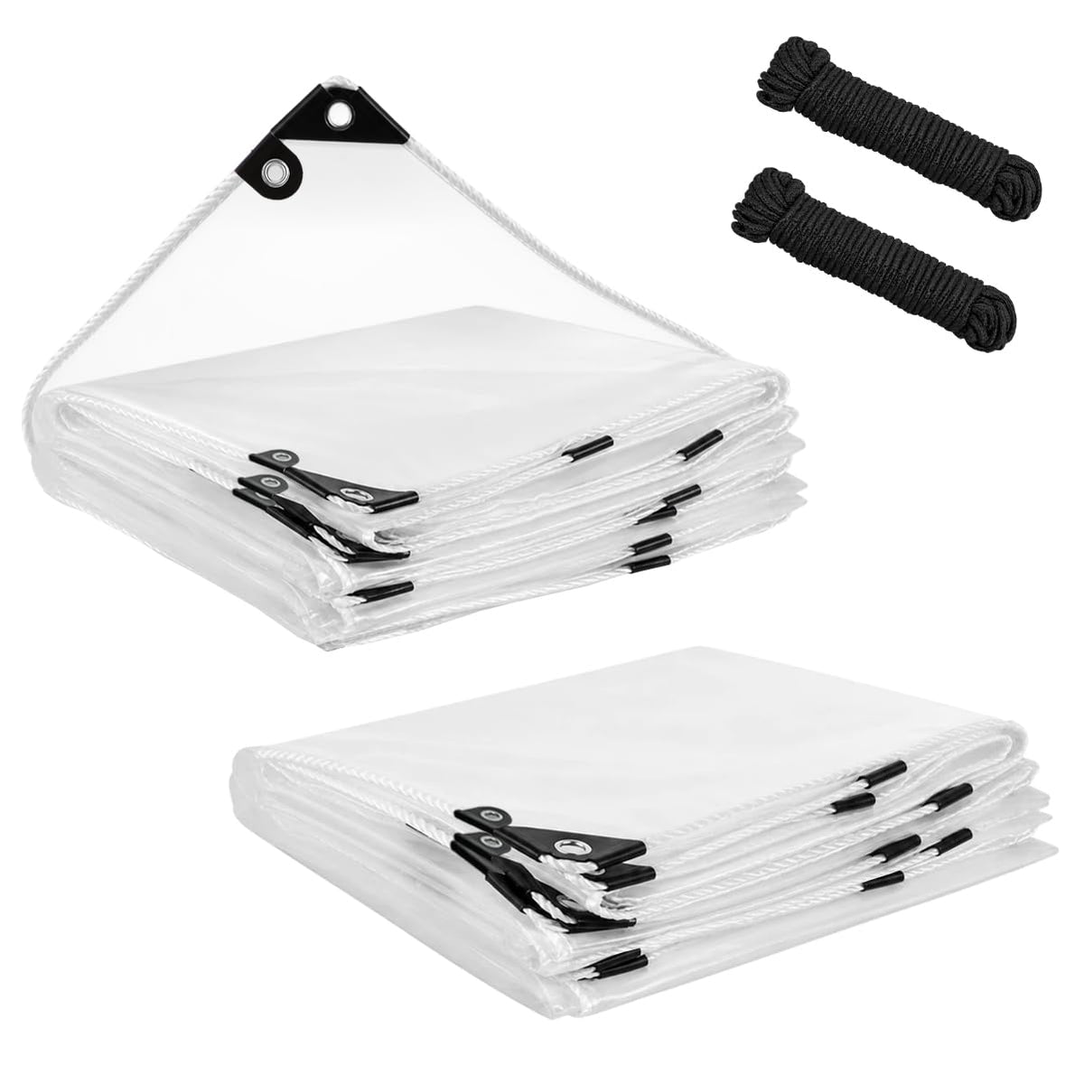 Biggun 2 Pcs 8x12ft Anti-Tear Clear Tarp for Patio Winterizing - Image 1
