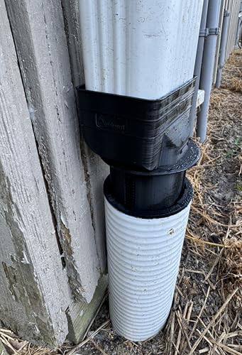 3x4x4" Adjustable Downspout to Round Pipe Adapter to 4" Drain - Image 2