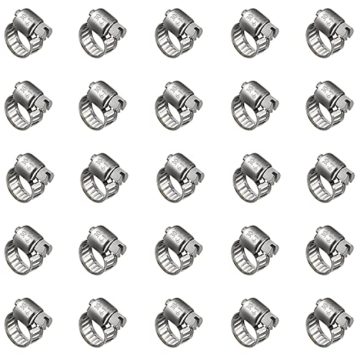 25 Pack Stainless Steel Hose Clamps, 1/4 inch to 1/2 inch - Image 2