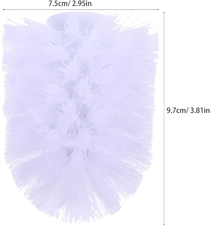 10pcs Toilet Brush Replacement Heads Heavy Duty Stiff Bristle Refills for Deep Bathroom Cleaning Plastic Toilet Bowl Brush Scrubbers Minimalist Design for Home and Hotel Use