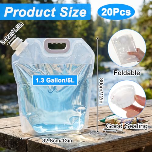 MAQUITA 20 Pcs Emergency Foldable Water Bag, 1.3 Gal - Image 4