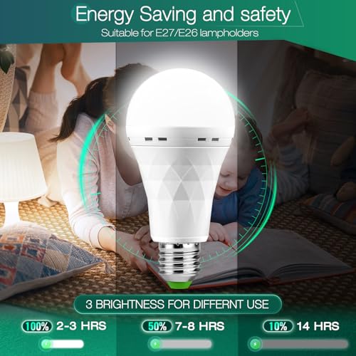 Emergency Rechargeable Light Bulb with Hook,Stay Lights Up - Image 5