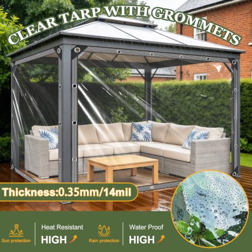 Clear Tarp with Grommets 4x6ft Clear Tarps Heavy Duty Waterproof - Image 3