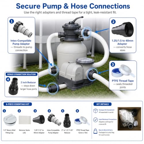 Pool Plumbing & Fittings Kit - Return Cap, Skimmer Socks (5) - Image 4