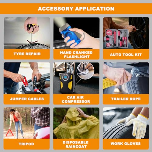 All-in-One Car Emergency Kit with Digital Tire Inflator | Home Repair - Image 4