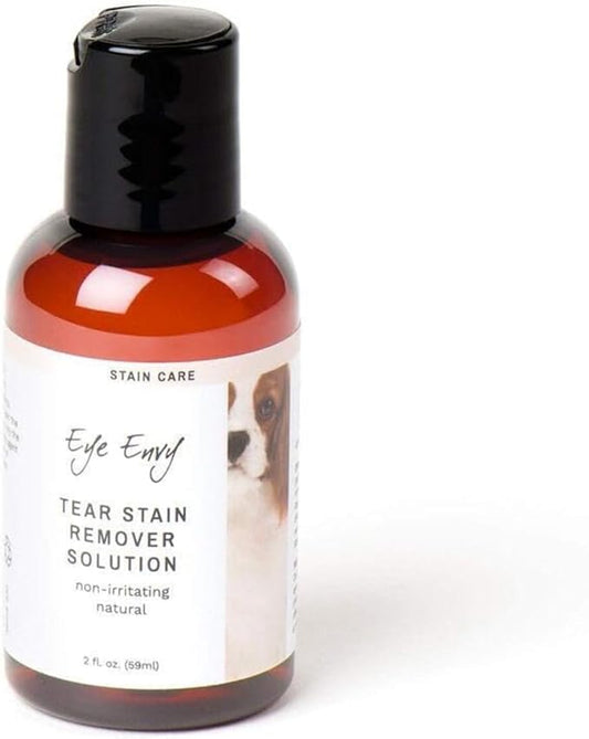 Eye Envy Tear Stain Remover Solution for Dogs. 100% Natural, Safe. Treats The Cause of Stains. Recommended by AKC Breeders, Vets, Handlers, Groomers. Contains Colloidal Silver. 2 oz. Made in USA