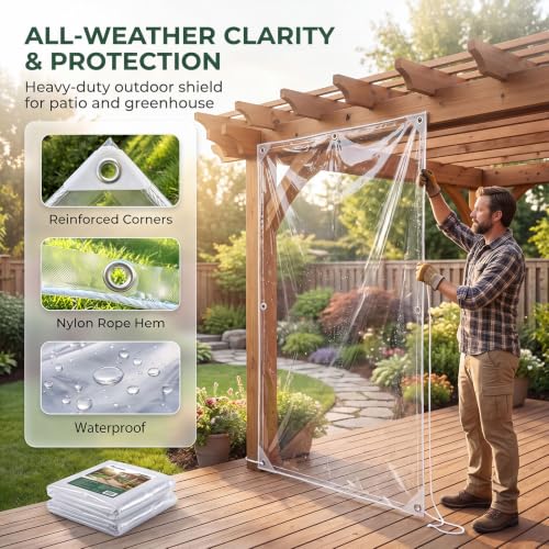 Clear Tarp with Grommets, 4x6ft Transparent Tarps Heavy - Image 6
