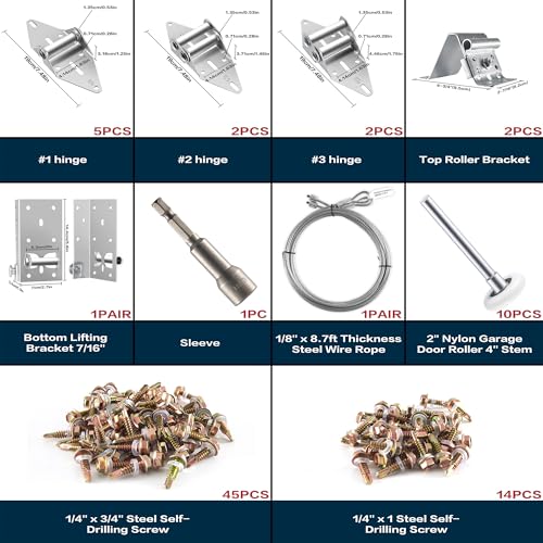XiKe 2" Max Nylon Garage Door Roller Hardware Kit for 8x7 - Image 6