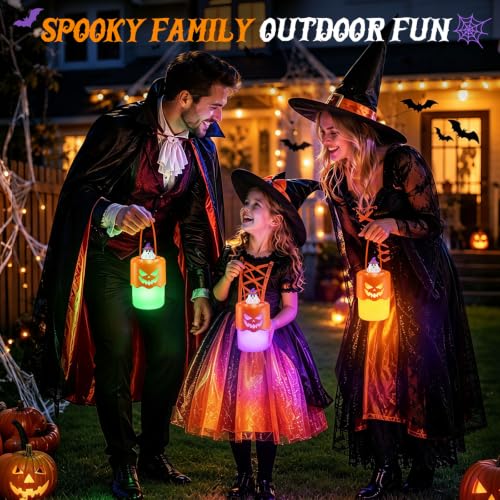 2 Pack Halloween Pumpkin Lanterns, Light Up Jack O Lantern - Image 7