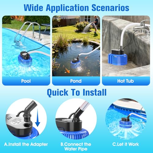 Pool Cover Pump above Ground,Submersible Water Pump for Pool - Image 5