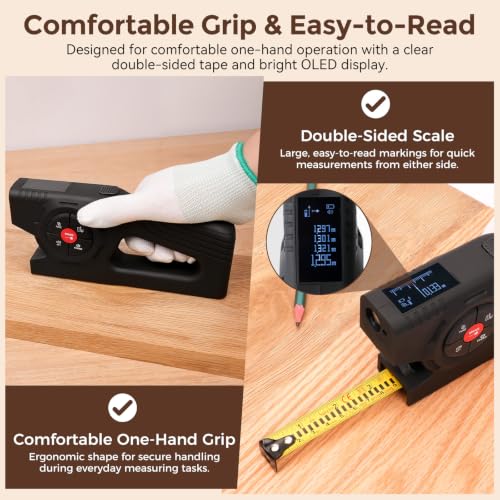 393Ft Digital Tape Measure 3-in-1 Laser Tape Measure & 16ft Tape - Image 6