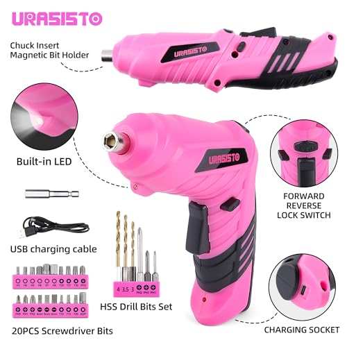 123 Piece Pink Household Tool Set with 3.6V USB Electric | Hand Tools - Image 4