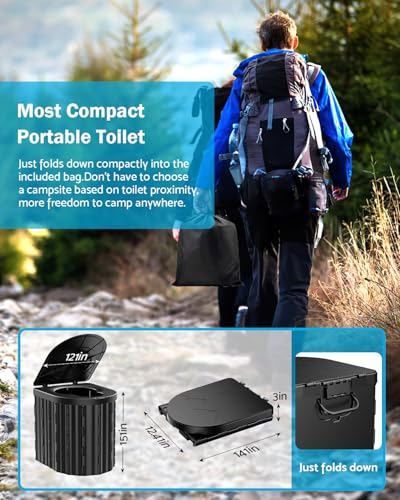 Portable Toilet, Upgraded 15'' toilet With Removable Paper Holder - Image 5