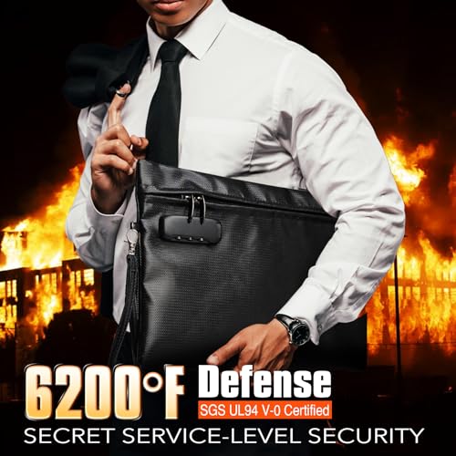 Fireproof Document Bag Set with Lock, 2 Pcs Money Box for Cash & - Image 4