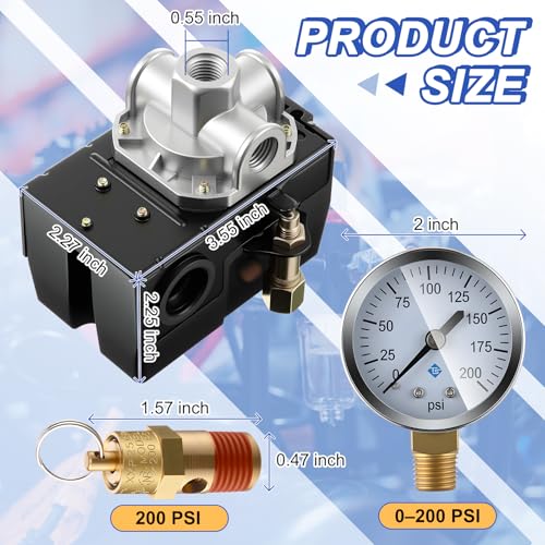 Dreyoo Air Compressor Pressure Switch, 120-155 PSI - Image 3