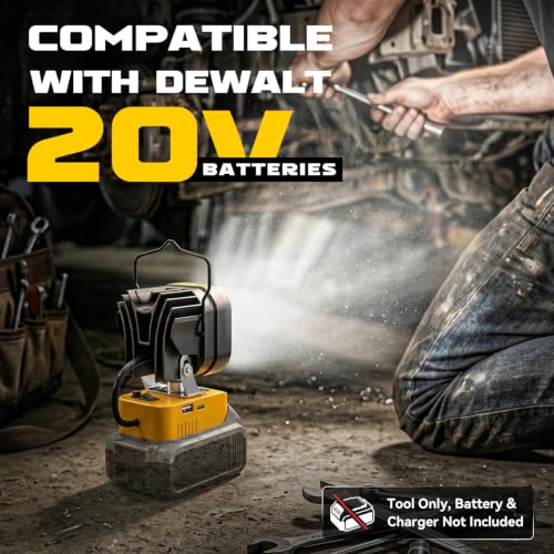 LED Work Light Compatible with DeWalt 20V Battery, 60W - Image 4