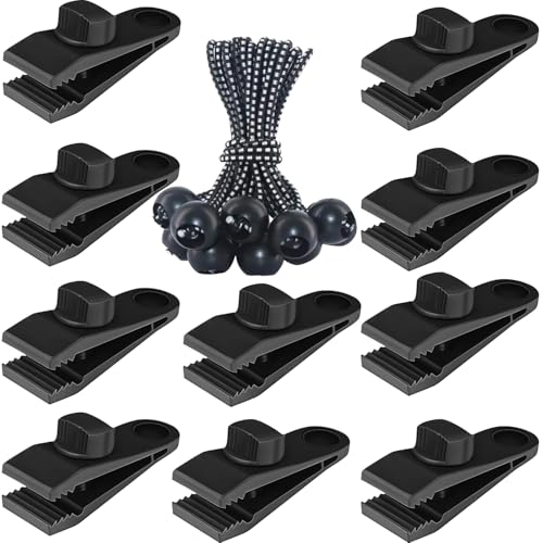 Tarp Clips Heavy Duty Lock Grip, 20 Pcs Tarp Clamps & Bungee - Image 2