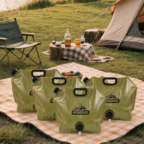 4 Pack Collapsible Water Container 2.1 Gallon, Dual-Port - Image 2
